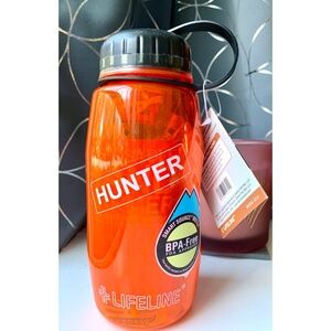 NWT Lifeline Hunter-In-A-Bottle Orange Water Bottle 10 Pieces 26 oz BPA Free